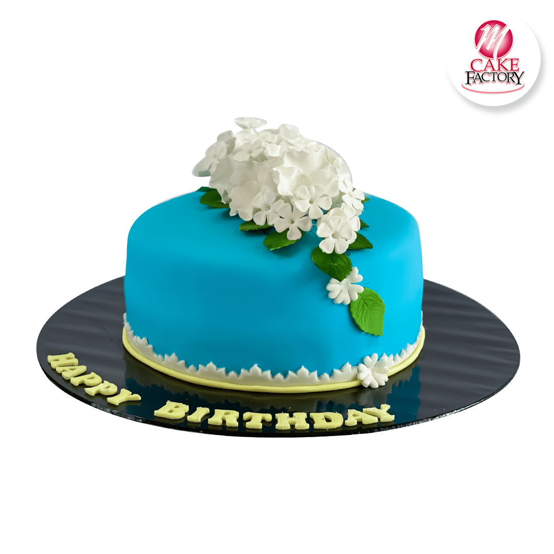White Flower Birthday Cake (1.5kg)