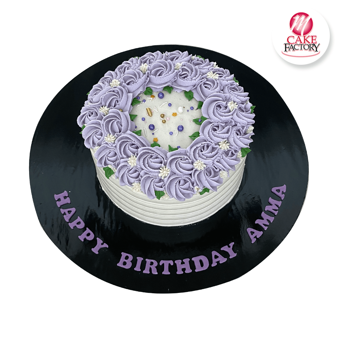 Purple Flower Birthday Cake (1.5kg)